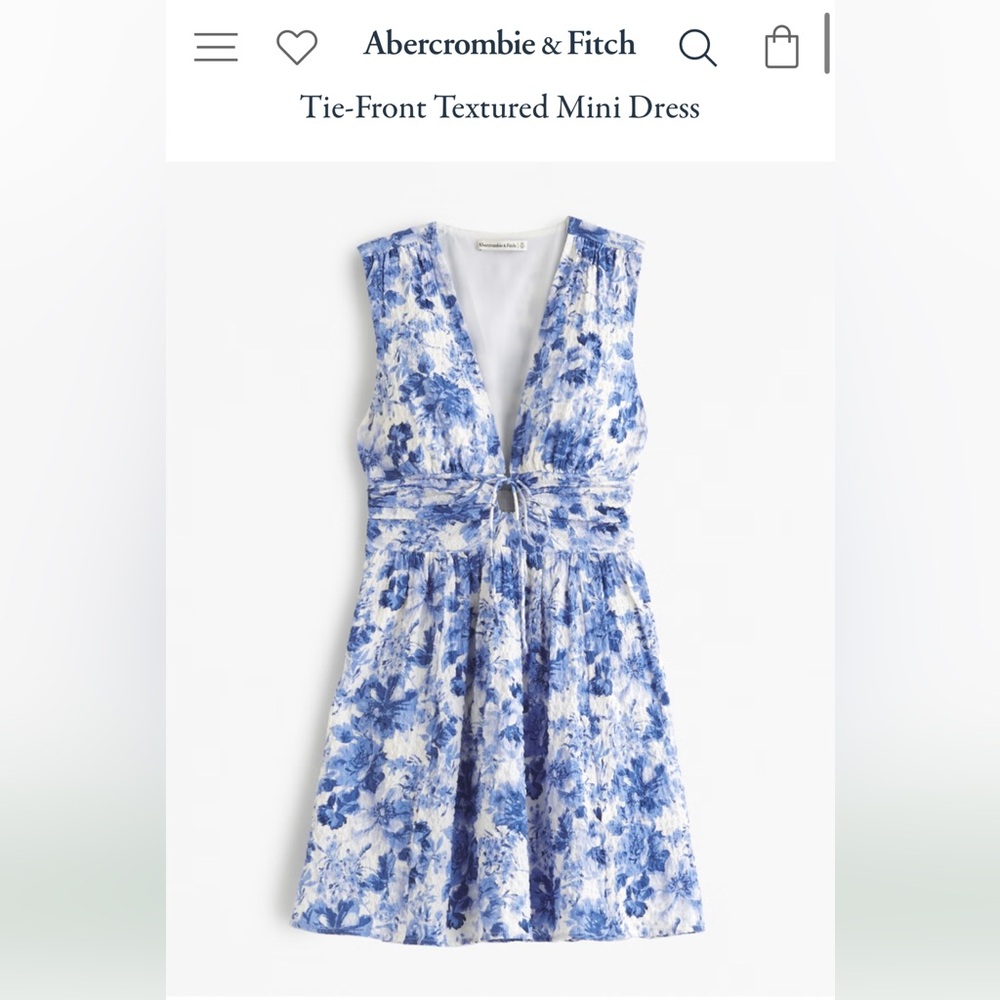 NWOT Abercrombie Tie-Front Textured Mini Dress
